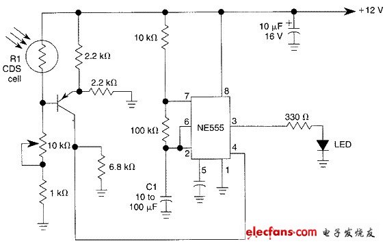 暗激活LED閃光電路