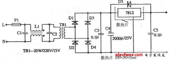 用廢舊電子節能燈巧作小功率線性穩壓電源