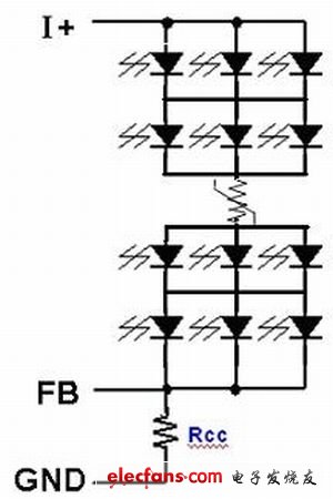 圖7：LED陣列主干路保護(hù)方案。