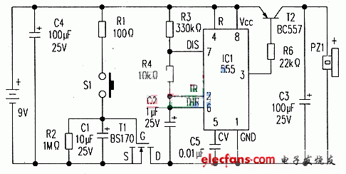 NE555制作悅耳的門鈴電路