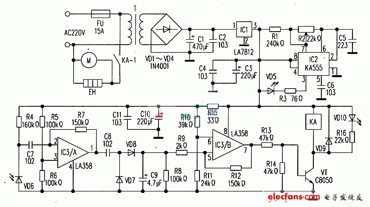 自制洗手間烘手器電路