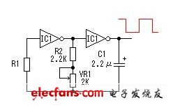 圖2 方波信號(hào)發(fā)生器