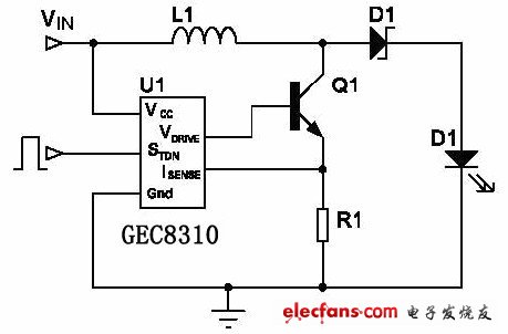 基于GEC8310的高電池壽命LED電路