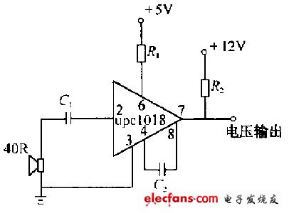 UPC1018C構(gòu)成的超聲波接收電路