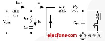 采用無源泄放電路的LED驅動器原理圖