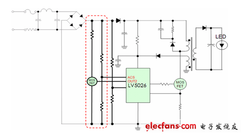 LV5026構(gòu)成的TRIAC調(diào)光電路