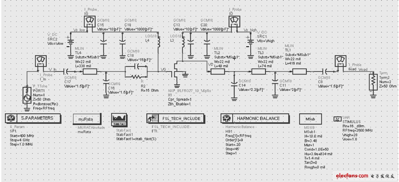 圖9 優化后的功率放大電路圖