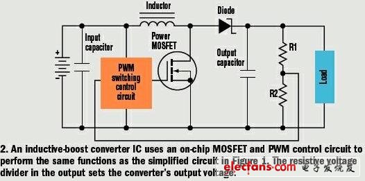 圖2 實際的電感型DC-DC轉換器電路