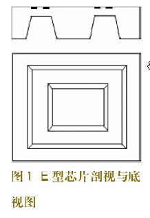 E型芯片剖視與底視圖