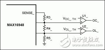 圖5. 負載開路和過流檢測電路