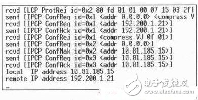 圖10 PPP撥號成功后超級終端顯示的Linux系統信息截圖