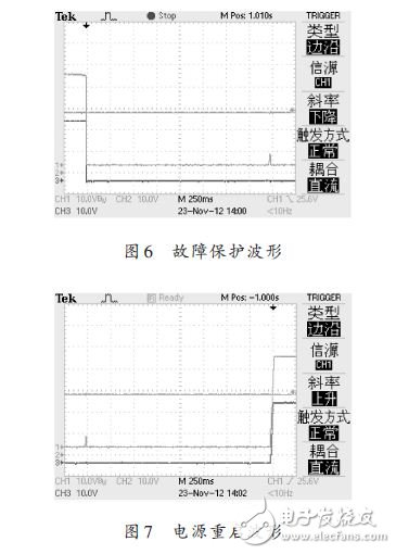 故障保護(hù)及電源重啟波形圖