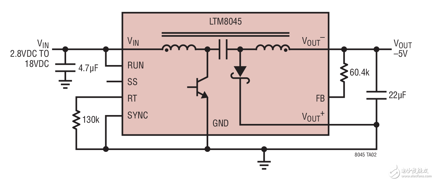 -5V Inverting Convener LTM8045 -5V 負輸出轉(zhuǎn)換器