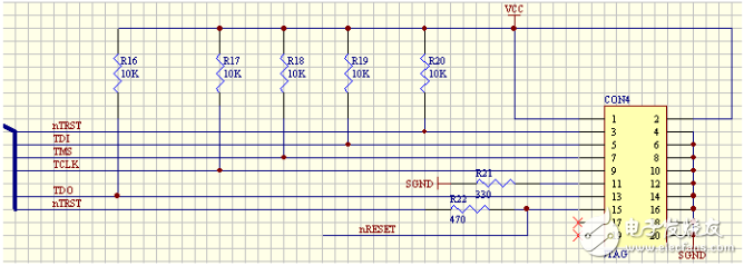 JTAG調試接口電路圖設計