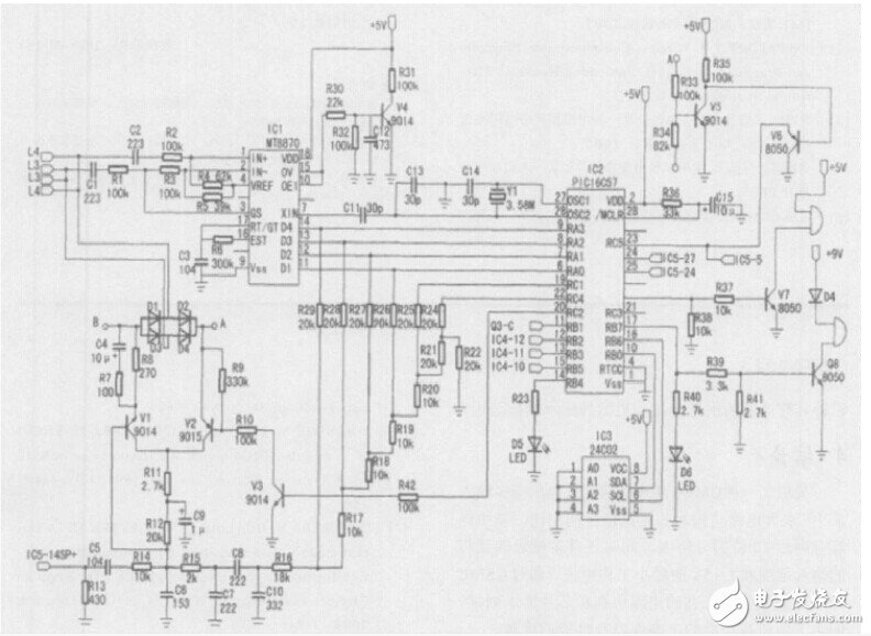 一種智能家居安防系統(tǒng)的電路設計圖