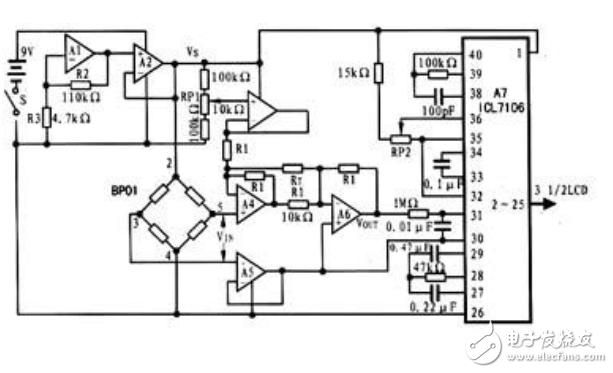 電路圖天天讀（11）：基于BP01在可穿戴血壓計中的電路設計圖