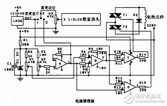 數碼管顯示溫控電路圖大全（六款模擬電路設計原理圖詳解）