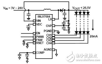 基于ISL97684顯示LED電源背光驅動電路設計