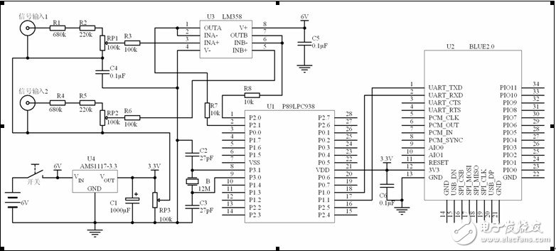 解讀智能藍牙虛擬示波器系統整體電路設計