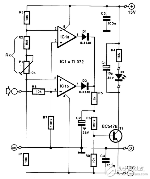 過(guò)載指示器電子電路設(shè)計(jì)圖