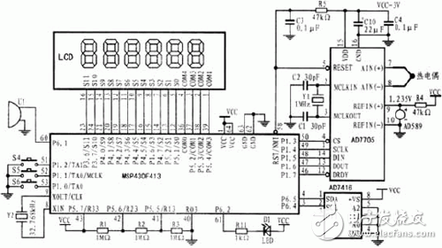 數字溫度計應用電路原理圖