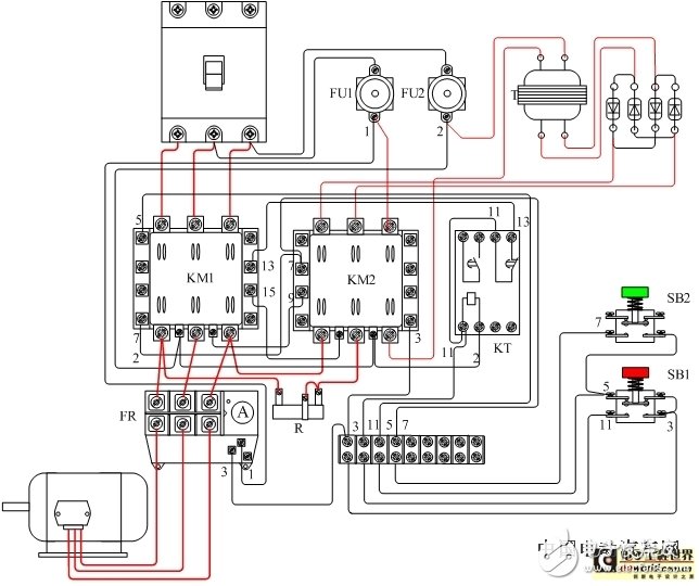 電動機(jī)全波能耗制動控制電路