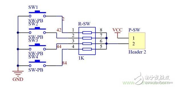 按鍵開關電路原理圖設計