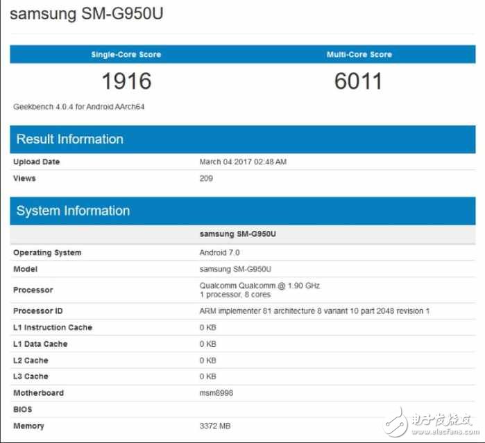 三星Galaxy S8跑分曝光，或許超越華為mate 9，成為新一代的安卓機皇