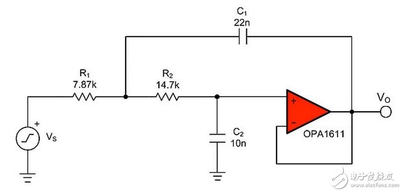 有源濾波器電路、用于數(shù)據(jù)轉(zhuǎn)換的去頻迭濾波器以及放大器中的反饋電容均為高介電常數(shù)MLCC可能會(huì)帶來失真的電路。為了說明這一效應(yīng)，設(shè)計(jì)人員采用TI的FilterPro軟件設(shè)計(jì)了一款使用Sallen-Key拓?fù)涞?kHz巴特沃茲有源低通濾波器。有源濾波器就是一種電容失真降低整個(gè)電路性能的常見應(yīng)用。