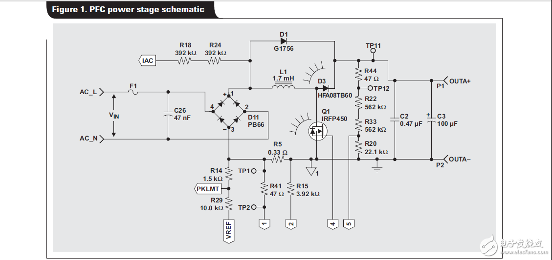 UCC28517100-WPFC變換器與12V8w偏置電源