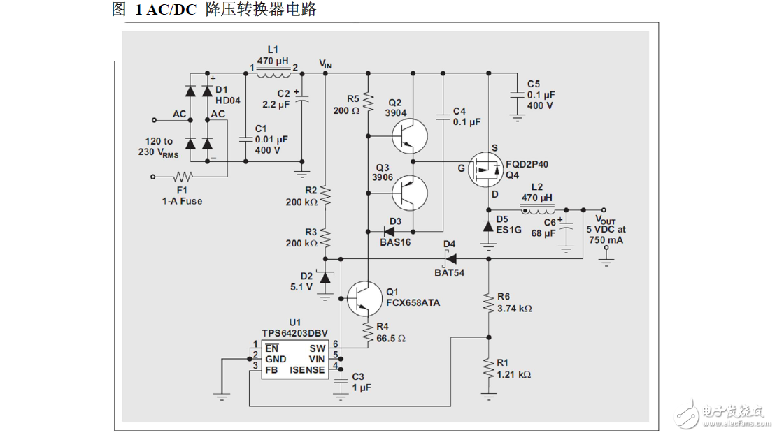 不帶變壓器的低成本、非隔離式AC/DC降壓轉(zhuǎn)換器