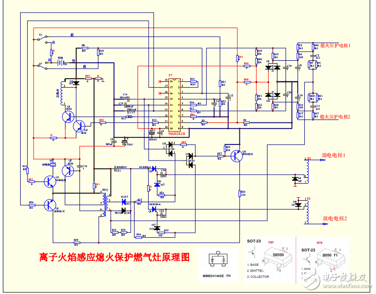 離子感應式熄火保護燃氣灶原理圖