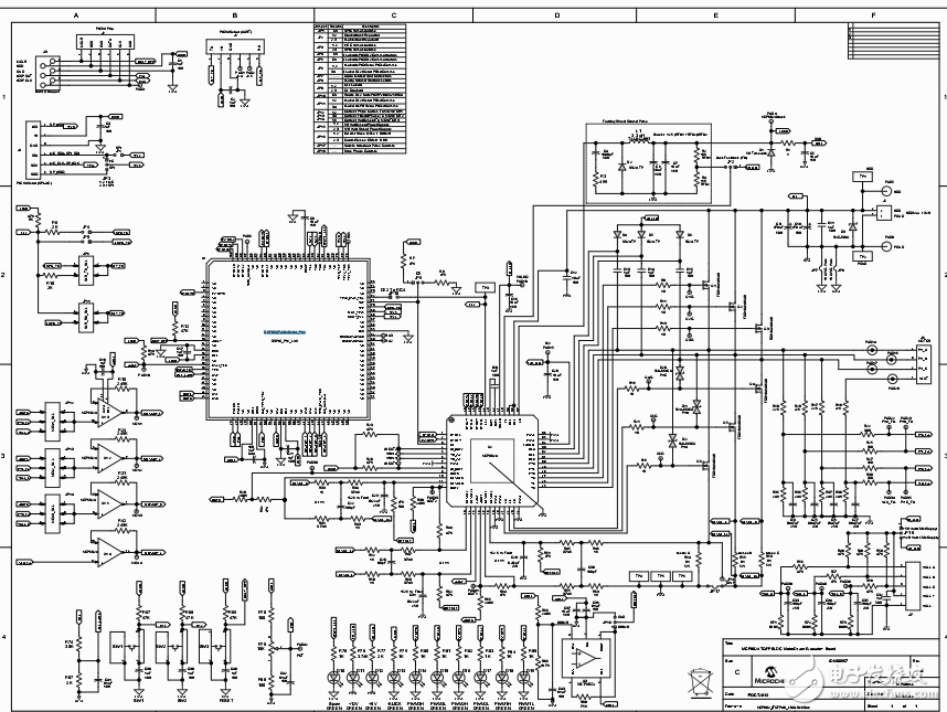 基于DSPIC33FJ32MC204_PIM的MCP8024電機控制器ADM00557示意圖