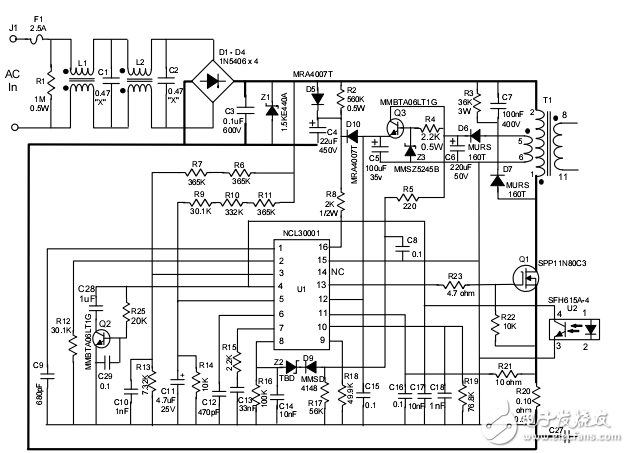 基于NCL30001和NCS1002恒流LED驅動器設計筆記