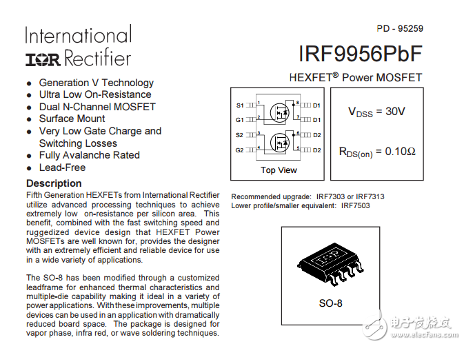 irf9956trpbf數據手冊資料下載