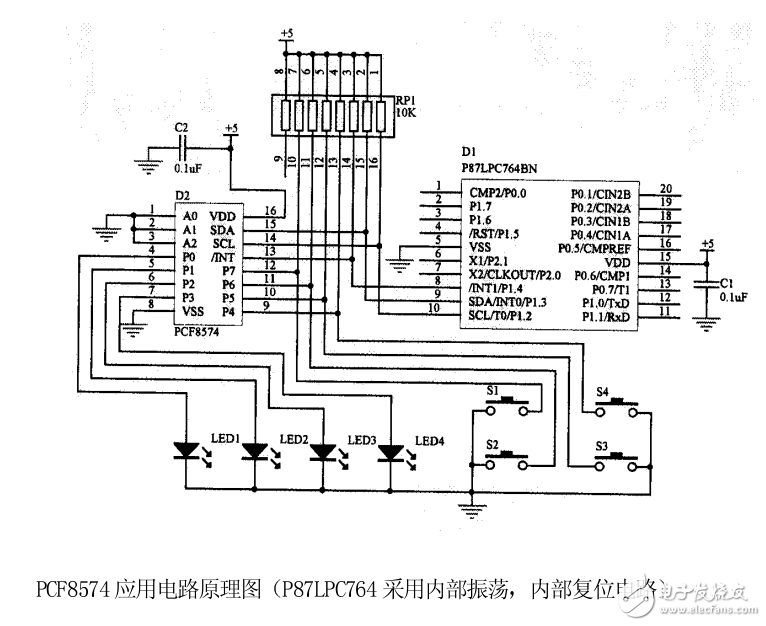 I2C 總線8 位遠程I-O 擴展口芯片PCF8574 的原