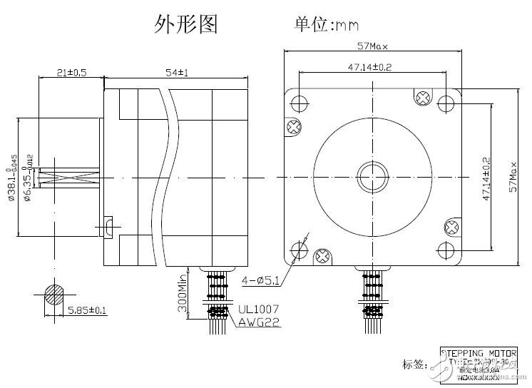 基于57HM09-30的參數(shù)及結(jié)構(gòu)圖