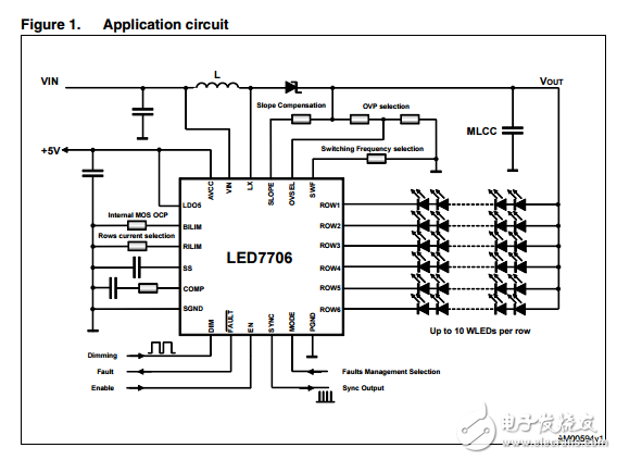 LED7706的LED驅(qū)動(dòng)升壓調(diào)節(jié)器的液晶面板背光