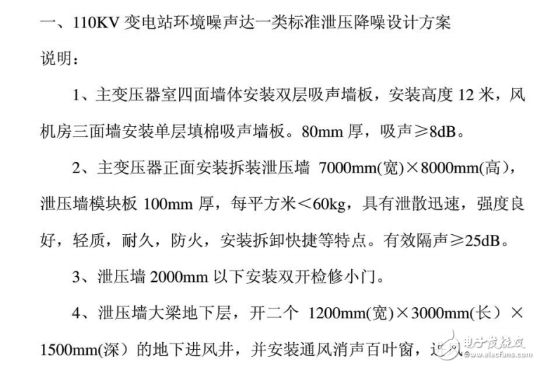 110KV變電站泄壓降噪的設計方案