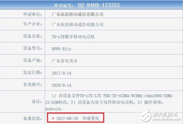 OPPO R11s最新信息：獲入網(wǎng)許可證，全面屏已基本確認