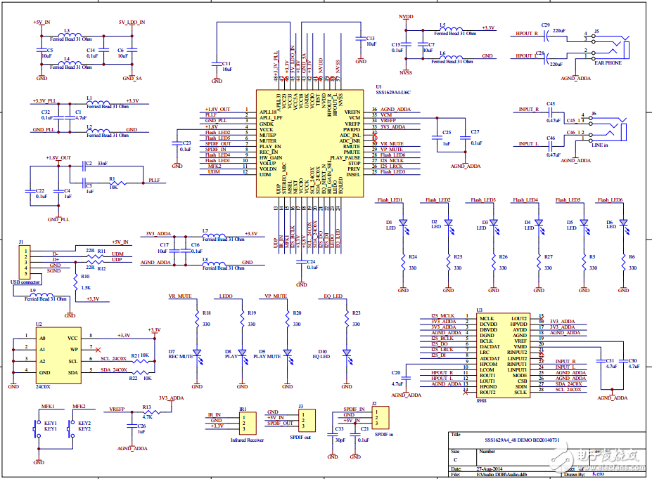 SSS1629_USB耳機_DEMO中文電路設計方案