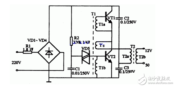 九款最簡單的電子鎮流器電路圖原理圖分析