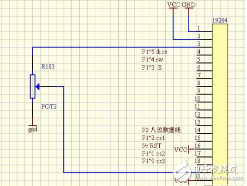 lcd19264與單片機連接