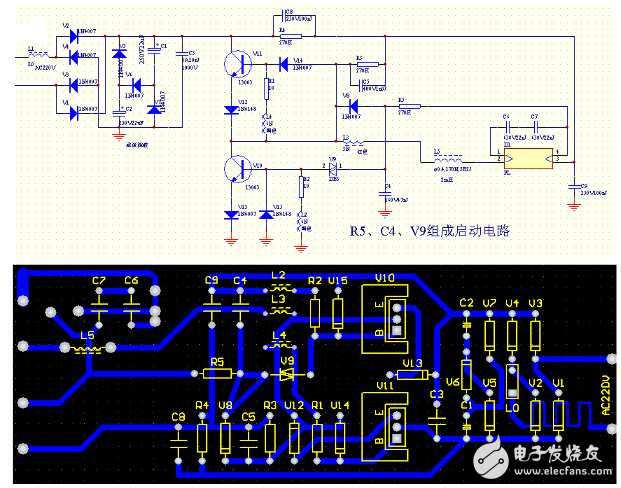 九款最簡單的電子鎮流器電路圖原理圖分析