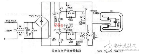 九款最簡單的電子鎮流器電路圖原理圖分析