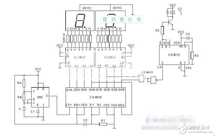 CD4518循環定時器電路