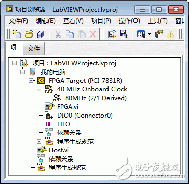 在項(xiàng)目瀏覽器窗口管理FPGA應(yīng)用（FPGA模塊）