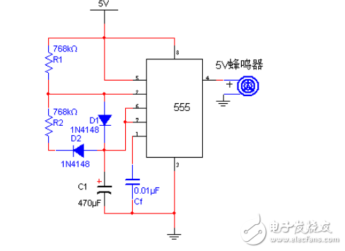 怎么利用555定時器產生1hz脈沖的方波發生器