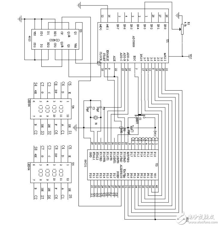 基于ADC0809與單片機制作的數字電壓表