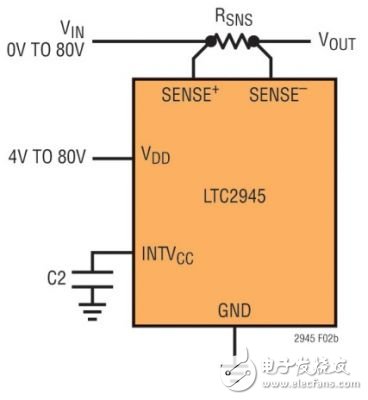  軌至軌電源監視高達 80V 或甚至更高的電壓